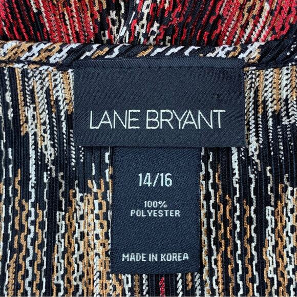 Lane Bryant Blouse Short Sleeve Multicolor Tribal Print Pullover Size 14/16 - Picture 8 of 9